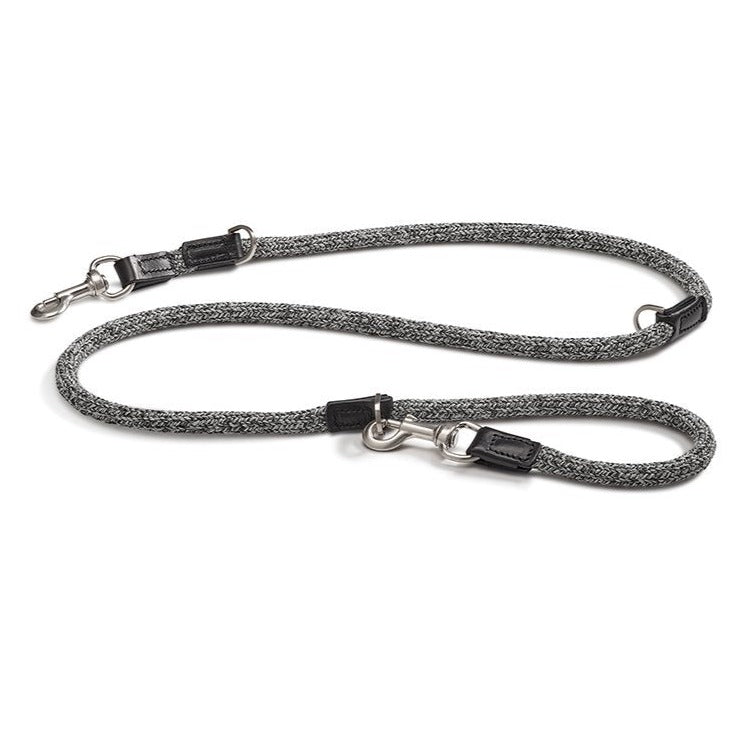 MiaCara Luxury Dog Rope Leather Lead Lucca - Black