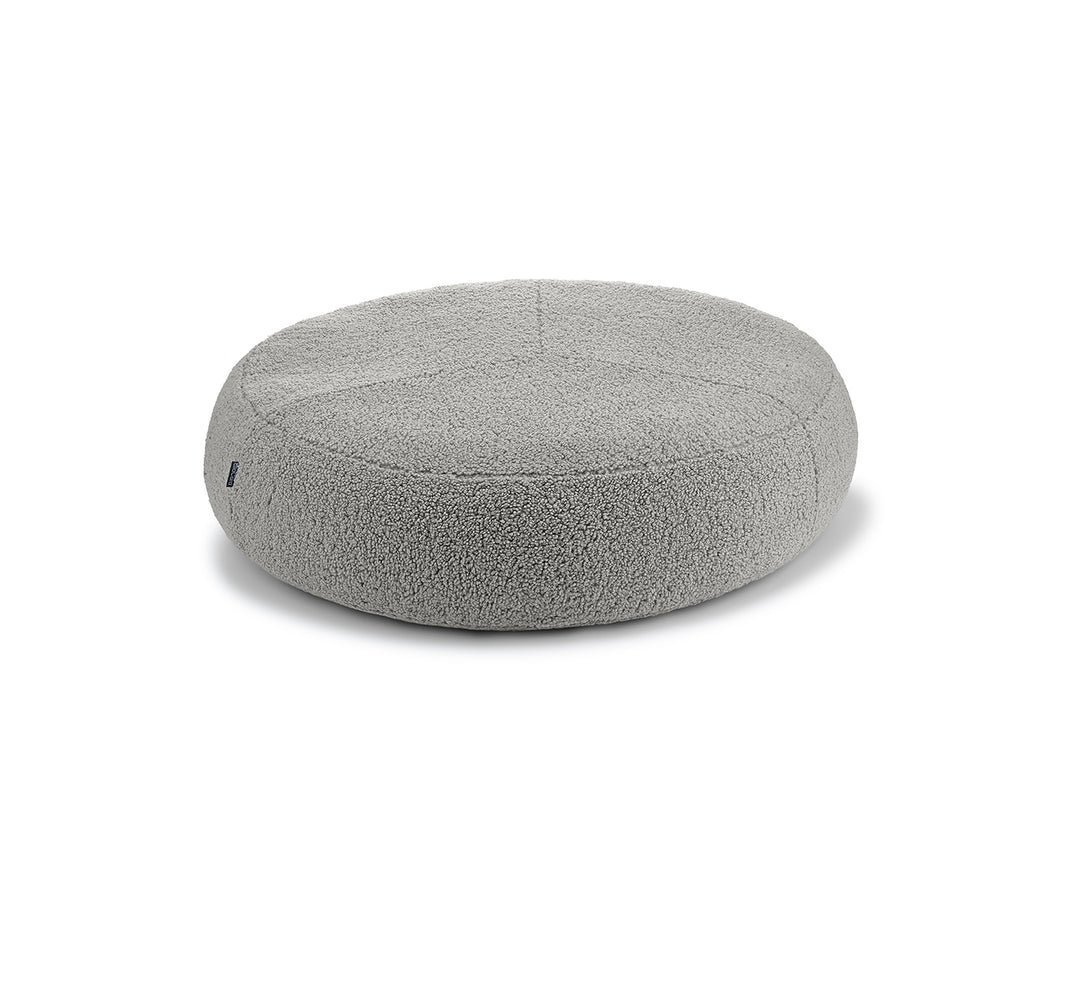 Comfy Round MiaCara Boucle Dog Pouffe Cushion Senso Grey