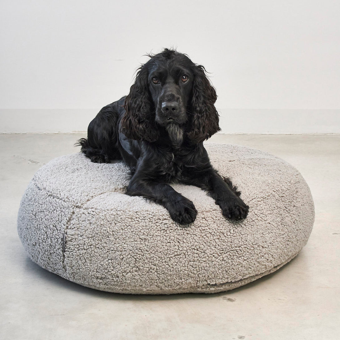 MiaCara Boucle Dog Pouffe Cushion Senso Grey