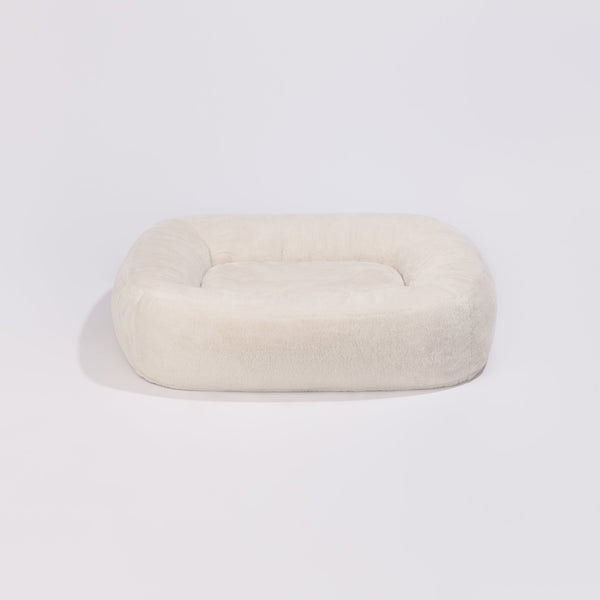 MiaCara Pebble Dog Bed - Faux Fur - Off-White