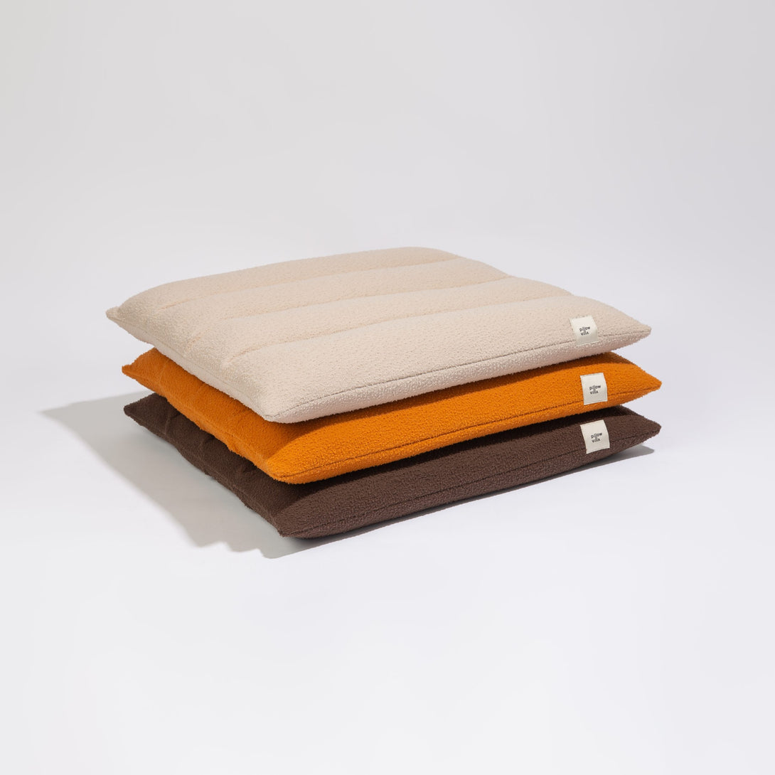 Italian Casentino Wool Dog Bed by Pillow Villa - Brown, Orange and Beige