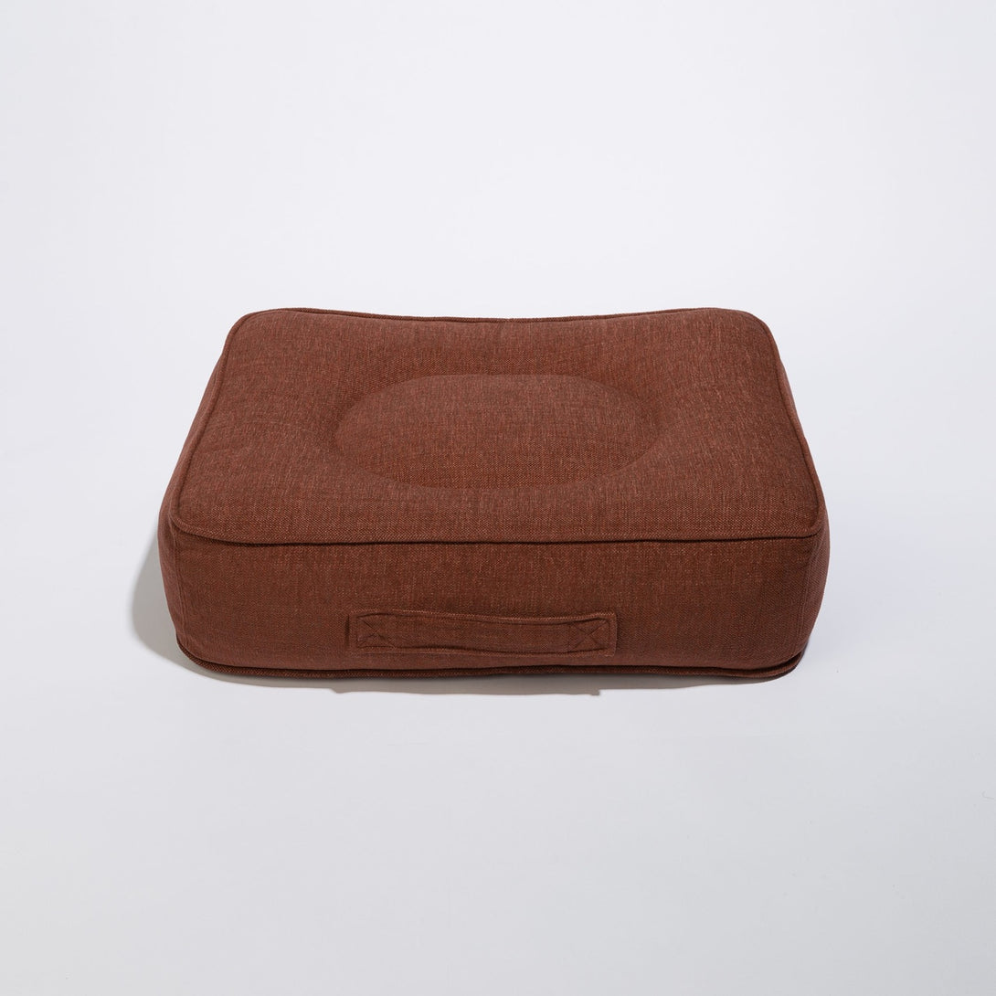 Eco Vegan Soap Box Luxury Designer Dog Bed Brick Brown by Pillow Villa