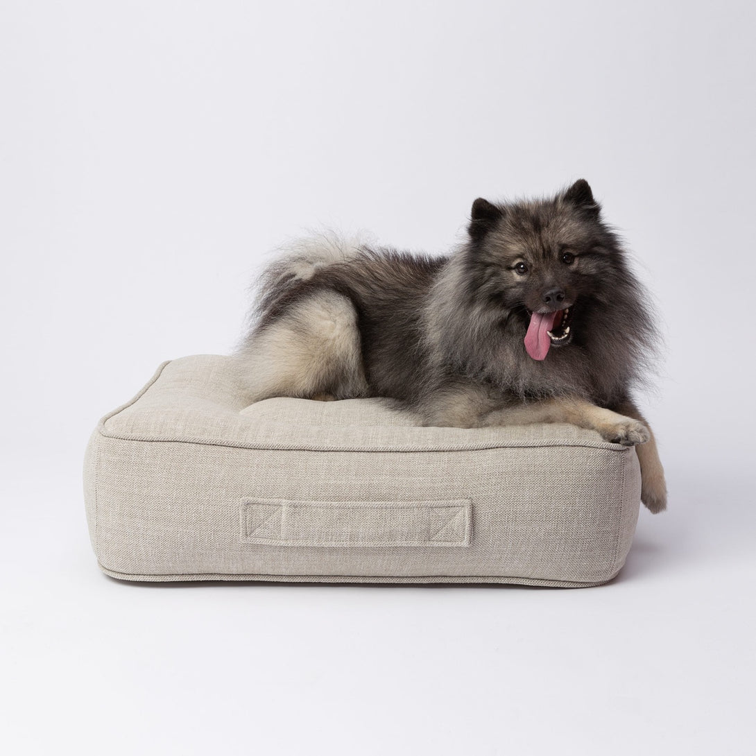 Eco-friendly Vegan Rolefin material Luxury Designer Dog Bed Beige by Pillow Villa