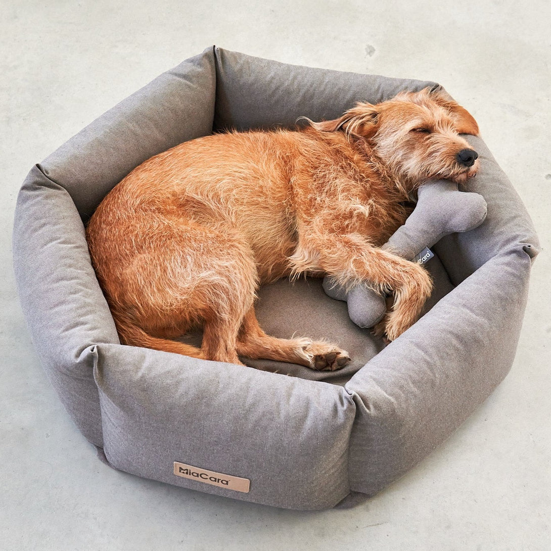 MiaCara Hexagon Dog Orthopedic Bed Beige Sand