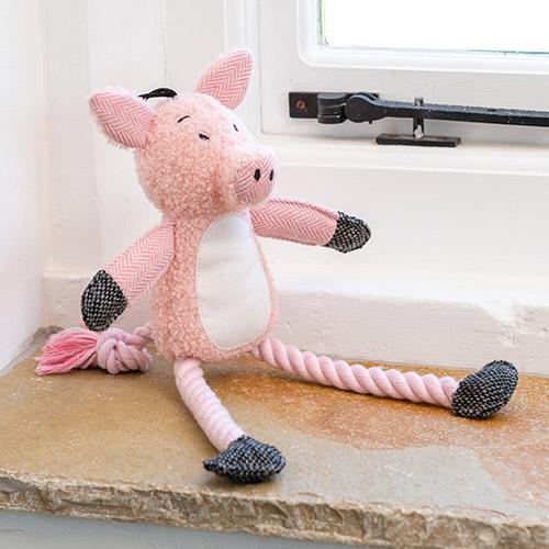 Cute Plush Dog Toys Mutts & Hounds Polly Pig