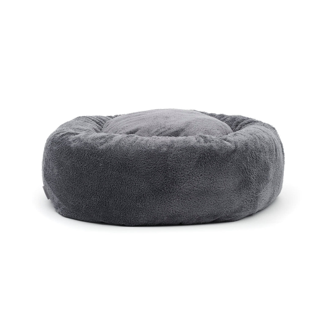 William Walker Round Dog Bed Comfy Plush Dark Grey