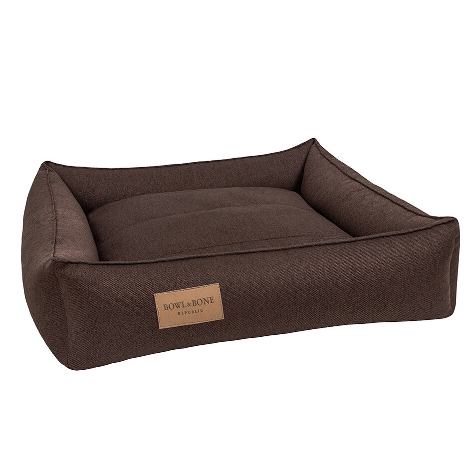 Bowl & Bone Comfortable Minimalist Square Dog Bed URBAN Brown Europe