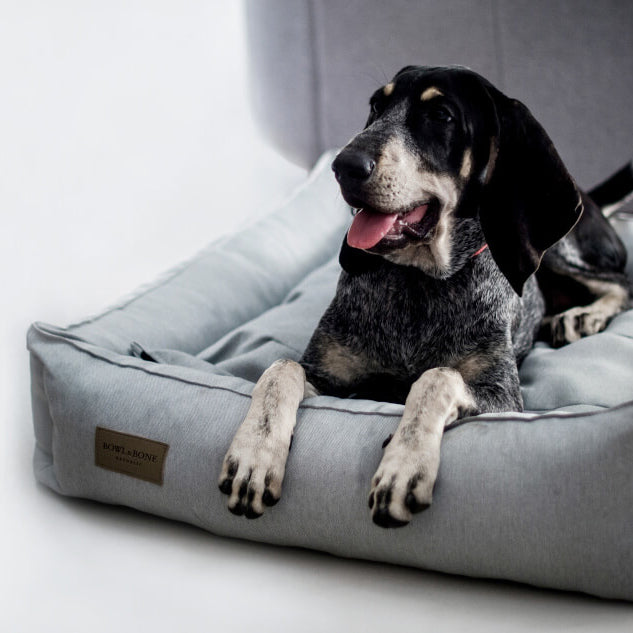 Bowl & Bone Comfortable Minimalist Square Dog Bed URBAN Grey