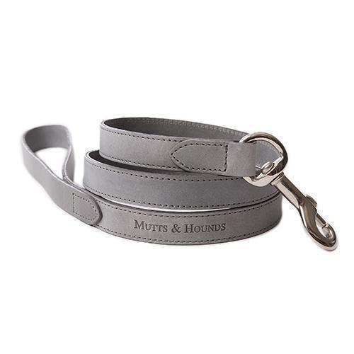 Classic Leather Dog Lead Mutts & Hounds Grey