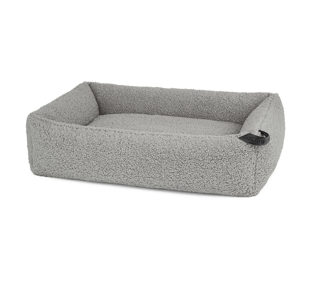 MiaCara Box Bed Senso - Bouclé Soft Fabric Pebble Grey